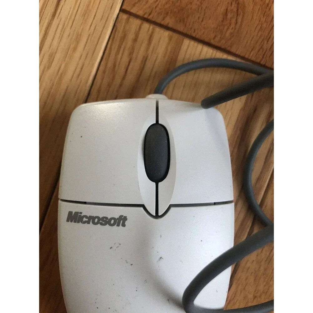 Vintage Microsoft Wheel Mouse 3.0 PS/2 Mechanical Ball Pre-Owned